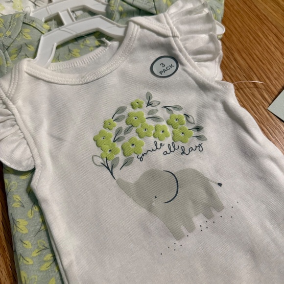 Laughing Llama Baby Girl Set Of 3 Coordinating Onesies - Picture 2 of 10